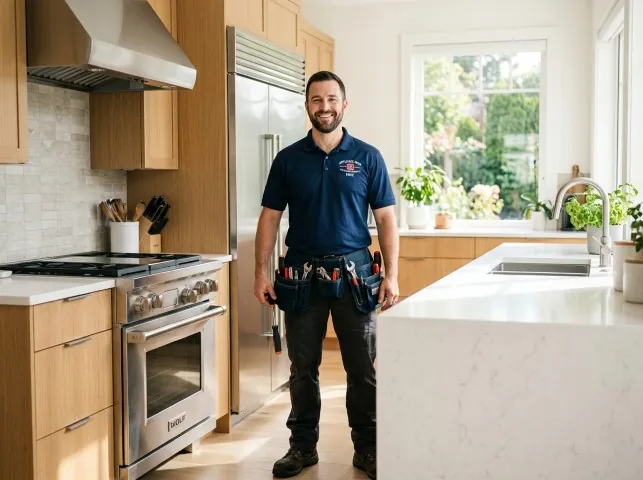 Appliance Repair Hero technician in a Atascadero, CA kitchen after an appliance repair